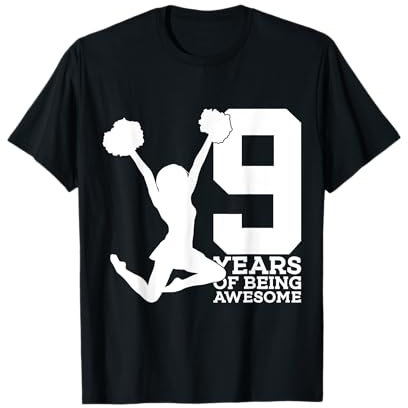 9 YEARS OF BEING AWESOME CHEERLEADER 9. GEBURTSTAG T-Shirt
