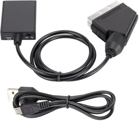 MOUDOAUER 50cm HDMI to SCART Converter, Support DVI System Sideline Signal Support PAL NTSC HD Multimedia Interface to Scart Cable, Up to 300MHz