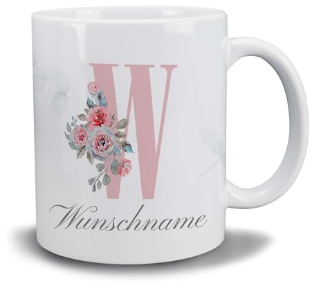 Kiwistar Tasse weiß - Name Rose - individuell personalisiert mit Wunschtext bedruckt - Texttasse selbst gestalten - Tassen selber personalisieren - Spruch - Geschenk - Motivtasse