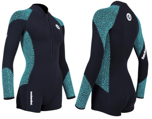 Two Bare Feet Women's 2mm Neoprene One-Piece Wetsuit – Premium Swim Suit for Surfing, Swimming, Scuba Diving & Water Sports, Flexible, Durable, Multiple Styles
