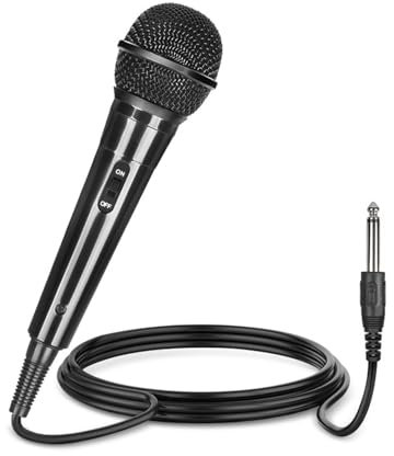 Doukesh Karaoké Microphone Dynamique, Micro à Main, Cardioïde, XLR, 3 M, Jack 6.5 MM, pour Karaoké/Podcast/Discours/KTV