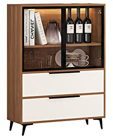MOOWI Weinschrank Weinlagerschrank, Buffet-Sideboard mit Schublade, Kaffeebarschrank for Spirituosen und Gläser, ideal for Küche, Wohnzimmer, Esszimmer Barschrank (Size : M)
