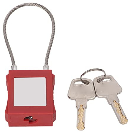 Lockout-Tagout-Kabelschloss, 10er-Set Lockout Tagout, Lockout-Tagout-Stahlkabelschlösser Mit Schlüsseln, Elektrisches Lockout-Vorhängeschloss-Set, Rotes Elektrisches Vorhängeschloss Aus Edelstahl