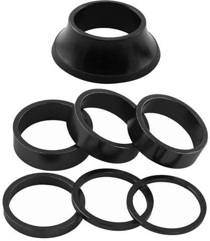 TIKBRO Espaciadores para Juego de Dirección de Bicicleta 1-1/8 Aleación de Aluminio MTB BMX Bici de Carretera 15mm 10mm 5mm 3mm 2mm 7 Piezas