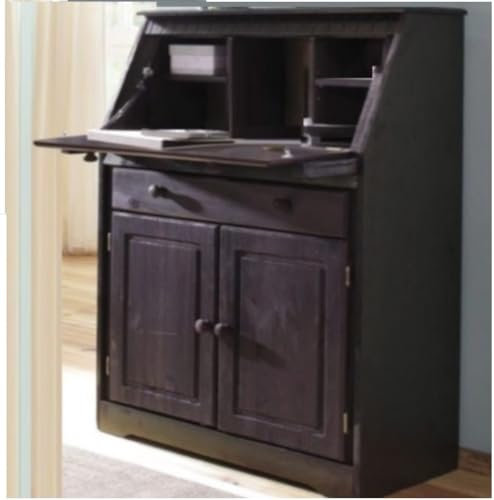 clever-moebel Sekretär aus massiver Kiefer Schreibtisch im Landhausstil (Dunkelbraun)