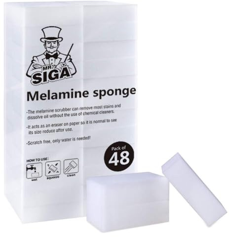 NUZBCPETR Multifunktionaler Radierschwamm, magische Reinigungspads for die Küchen- und Haushaltsreinigung, 12er-Pack, Größe 4,7 x 2,4 x 1,2(Pack of 48-3.1 x 2 x 1)