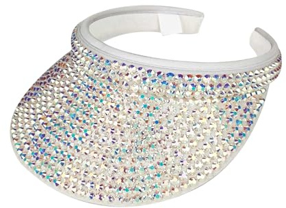 Visor Hats Women Bling Rhinestones Sun Visors Hat Sparkle Crystal Studded Clip On Visor Outdoor Sports Golf Travel Men Caps