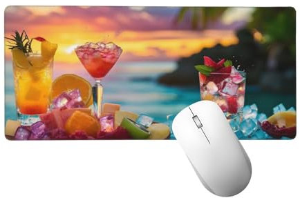 Mauspad XXL 900x300x3mm, Mausepad Sonnenuntergang Schreibtischunterlage Großes Obst Mauspad mit Vernähten Kanten, Wasserdicht und Rutschfest, Abwaschbar Gaming Mausepad für Gaming,Büro,Zuhause H-446