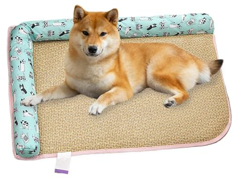 Kühlendes Kissen für Hunde | Weiches Hundebett für Welpen | Orthopädisches Katzenbett mit Thermokissen für den warmen Sommer in Haus und Garten