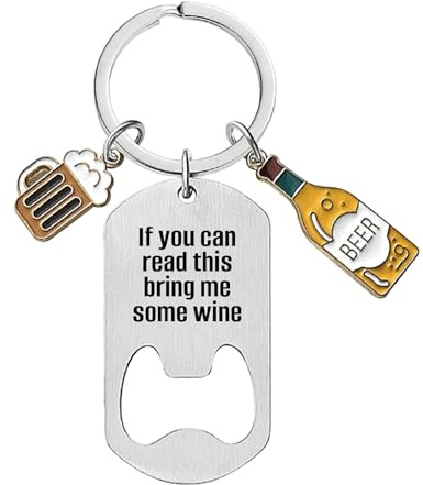 Porte-clés décapsuleur vin drôle émail bière métal message humoristique clés voiture accessoires breloques