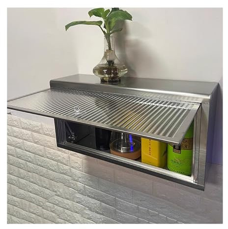 LXBAMKEA Armarios De Pared De Cocina, Acero Inoxidable Armarios De Almacenamiento, Sala Baño Garaje Oficina Almacén Organizador, Utensilios De Cocina Especias Almacenamiento Armario(90x18x30cm)