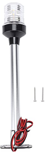 Starrypxl Marine Navigation Light LED Boat Lamp 12in Low Power Sailing Signal Lamp 360° Lighting for Stern Light DC12V 24V Stainless Steel Aluminum PC Lens