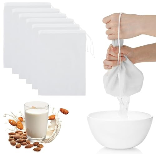 KEWUF 6 Stück Filtre Alimentaire, Étamine Alimentaire Filtrant Tissu en Coton, Cheesecloth, Réutilisable, Pour Filtre Alimentaire les Jus, le Lait, le Vin, le Yaourt et le Brassage Maison