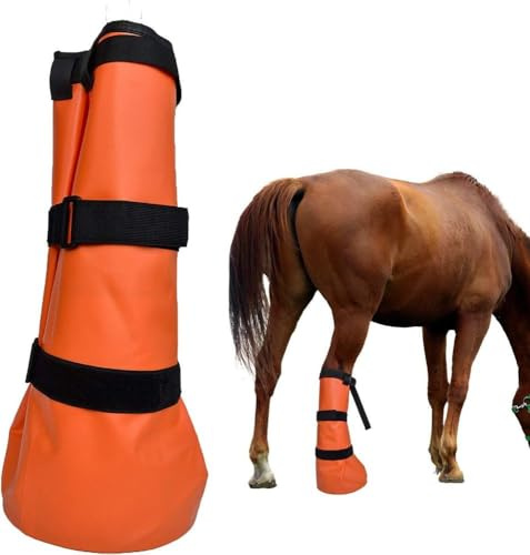 jiejack Hufpflege-Boot zur Behandlung von Strahlfäule & Hufproblemen -Krankenschuh Pferd,Hufschuhe für Pferde, Bakterien & Pilzinfektionen - Wasserdicht & Anatomisch Passend (Orange)