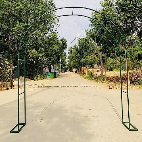 Arche de roses en métal vert – Treillis de jardin 260 x H – Pergola extérieure pour grimper, tonnelle décorative en fer pour terrasse et pelouse, décoration de jardin élégante