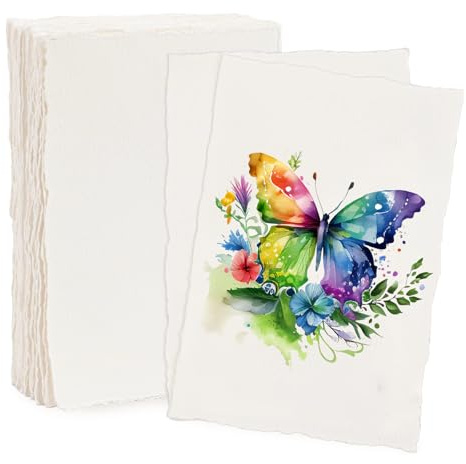 25 Fogli Di Carta Bianca Fatta A Mano 300 G/M² Carta Per Acquerello Spessa Stile Creativo Adatta Per Dipingere Biglietti Di Auguri E Lettere (10.2 X 15.2 Cm)