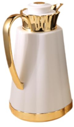 predolo Caraffa Termica per caffè isolata araba Bollitore Isolato Arabo Grande capacità Erogatore di Acqua Calda Urna Termica per Campeggio, Oro Bianco