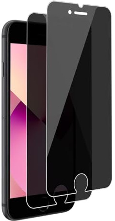 Carantee Sichtschutz für Panzerglas für iPhone 6/6s/7/8/SE Schutzfolie, 2 Stück Privatsphäre Fingerabdruck-ID Displayschutzfolie für iPhone SE Anti-Spähen, 9H Härte Blasenfrei Ultra Klar