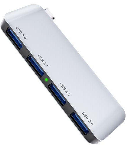 Hub USB C 4 Portes, Adattatore con Type-C a USB-A 3.0 5Gbps, 4 in 1 Multiporta Sdoppiatore Trasferimento Dati, Docking Station Portable per Laptop Chiave USB Disco Rigido Tastiera Chiavetta Stampante