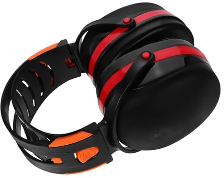 SAFIGLE Cuffie Antirumore Regolabili per Protezione Auricolare da Lavoro e Riposo Auricolari Over Ear Comfort per Studio Sonno e Sicurezza Industriale Riduzione Rumore Avanzata Rosso Nero