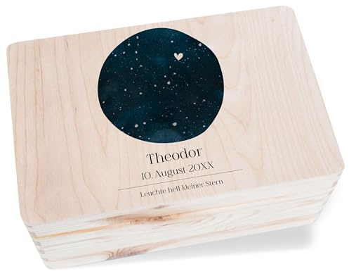 Holzkiste Erinnerungsbox - Trauer - Sternenkind Erinnerung Sternenhimmel - Fehlgeburt - 30x20x14 cm - Holz - trauerbox für trauerkarten box trauergeschenk verstorbene schachtel