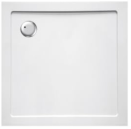 Piatto doccia 90x90 cm quadrato ribassato EASYFLAT resina H3.5 cm MONACO Bianco