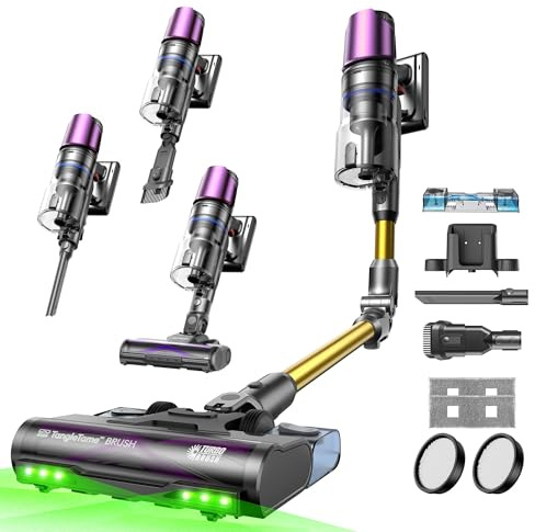 Ultenic U20 Mopper Trådlös Dammsugare med Moppfunktion 2-i-1, 60kPa, Vattentank 230ml, GreenEye-teknik, Anti-Trasselborstel, Vikbart Rör, 60 min, HEPA H13-filter, för Husdjurshår