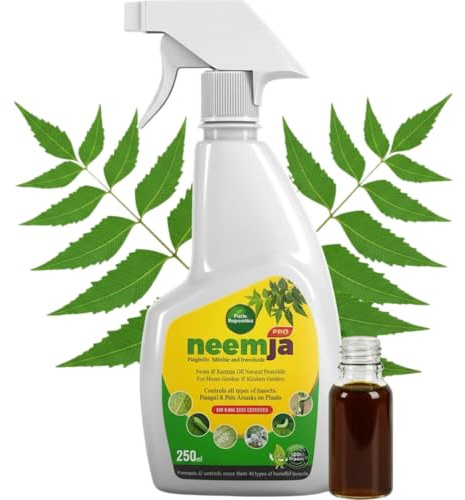 Parle Ropvatika 250ml Organic Neem Oil & Karanja Oil Spray Ready to Use | Cold Pressed Neem Oil | Natural Pest Control Spray for Indoor & Outdoor Plants | Garden, Balcony, Terrace & Kitchen Garden