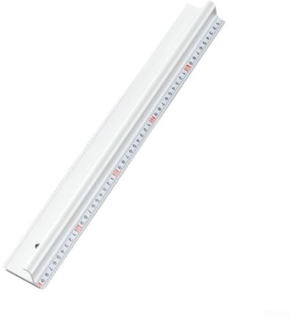 Règle de coupe en métal de précision 50 cm en aluminium épais avec bords surélevés pour éviter les bavures – Idéal pour le dessin