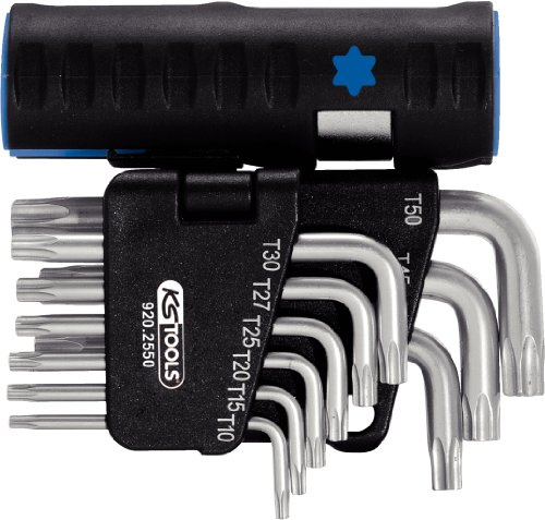 KS Tools 920.2550 Juego de llaves Allen Torx con orificio,10 pzs cortas