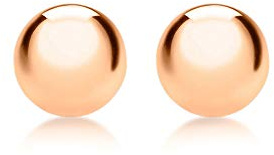 CARISSIMA dam 9 karat guldboll polerade stiftörhängen, colore: Rosa guld, cod. 0