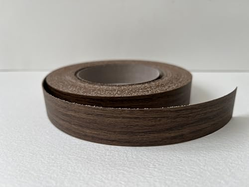 Vale Veneers Pre Glued Iron on Melamine Dark Walnut Edging Tape 22mm wide x 5 Metres..