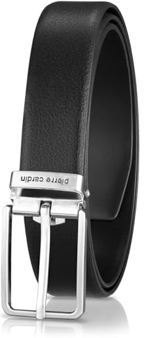 Pierre Cardin Gürtel Herren Vollledergürtel aus Rindleder, 30 mm breit, Gürtel Herren schwarz