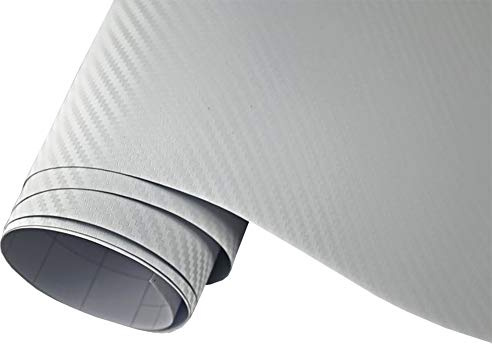 Neoxxim 5,9€/m² Auto Folie Carbon Folie 3D Carbonfolie Weiss - 400 x 150 cm blasenfrei Klebefolie Dekor