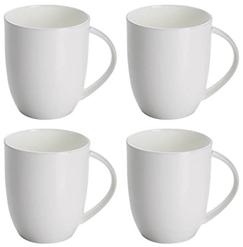 Maxwell & Williams Cashmere, Cups Set of 4 White Round Porcelain 420 ml