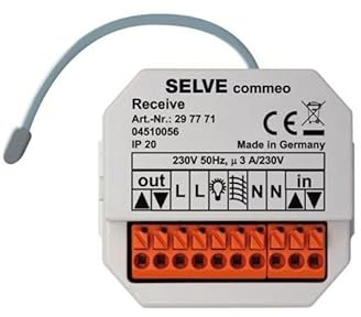 SELVE Commeo Receive Funk-Empfänger Unterputz Für Leitungsgebundene Antriebe egal ob Rollladen, Markise oder Jalousie - 230V