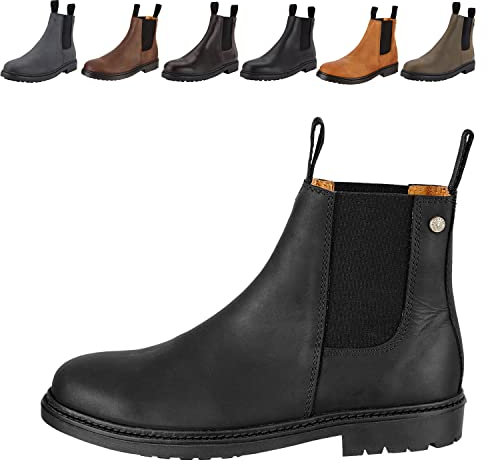 SUEDWIND FOOTWEAR Reitstiefeletten für Damen NEW WORK – Chelsea Boots aus Leder – Reit- & Freizeit-Stiefelette mit Ortholite-Fußbett, Gummisohle & Lederinnenfutter – Schwarz – Gr. 38