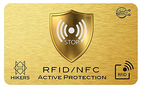 HIKERS 3 RFID Blocker Karte mit neuster E-Field Störsender-Technologie, NFC Kreditkarten, EC-Karte, Personalausweis, Reisepass (3 Karten)