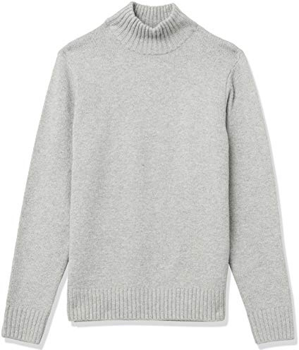 Amazon Essentials Men's Långärmad mjuk tröja med polokrage, Ljusgrå, M
