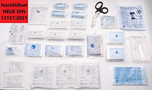 Nachfüllset DIN 13157:2021 für Erste-Hilfe Koffer & Verbandkaste, für Verbands-Kasten & Medizinschrank gemäß ASR, HierBeiDir