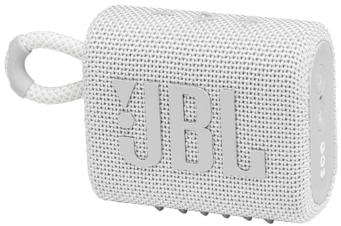 Aduoke JBL Go 3: Portable Speaker with Bluetooth, Built-in Battery, Waterproof and Dustproof Feature - White