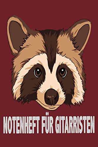 Notenheft für Gitarristen: DIN A5 für Anfänger und Fortgeschrittene / Blanko NotenBlock / Leere Notenzeilen / Notensystem / für die Schule / Komponist ... und Akkorden / Waschbär Tier Trashpanda