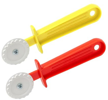Ravioli Cutter - Pasta Cutter Wheel with Plastic Handle - Hand Pastry Crimper with Roller - Fluted Pastry Cutter Wheel for Baking, 2 Pcs