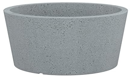Scheurich C-Cone 40, Pflanzschale/Blumentopf/Pflanzkübel, rund, Farbe: Stony Grey, hergestellt mit recyceltem Kunststoff, 10 Jahre Garantie, für den Außenbereich
