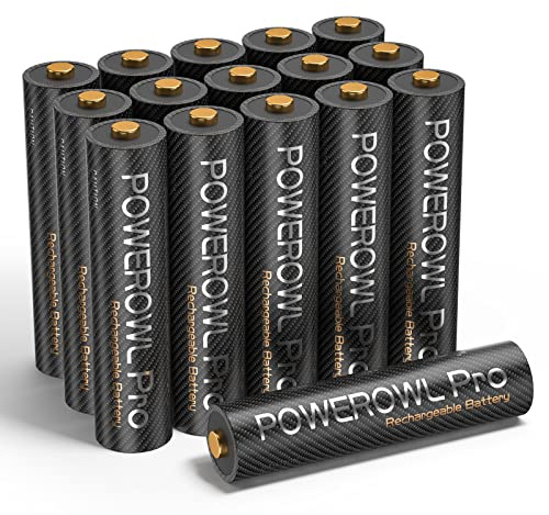 POWEROWL Rechargeable AAA Batteries PRO, High Capacity 1100mAh, Premium NiMH Triple A Battery -16 Count