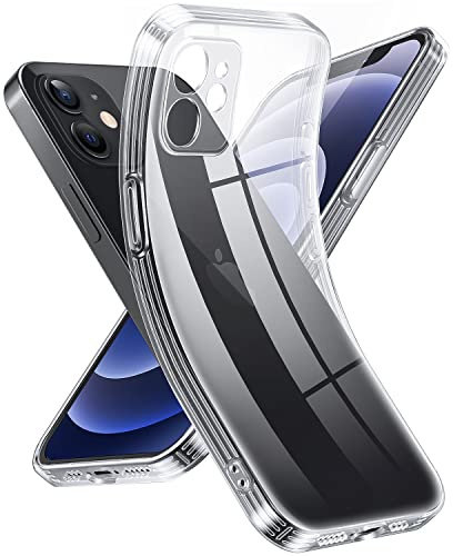 Supdeal Crystal Clear Hülle für iPhone 12, Niemals gelb mit Kameraschutz, Silikon Durchsichtig Handyhülle Weicher Passform, Ultra Dünn und Leicht Case Cover, 6,1, Transparent
