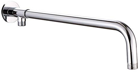 Drenky 43 cm Edelstahl-Duschkopfarm mit Kupferhalterung, silberfarben, polierter Chrom-Duscharm für Regenduschkopf, mit Teflon-Gewindeband und Schrauben