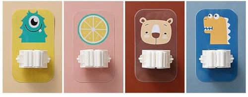 KANGKAI 4PCS Mop Broom Holder, Wall Mounted Broom Clip Mop Grippers, Self-Adhesive No Drilling Mop Broom Racks, Super Anti-Slip Utility Hooks for Home, Bathroom, Kitchen, Garden, Garage