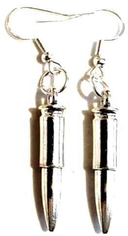 3D Bullet Earrings on Sterling Silver Hooks