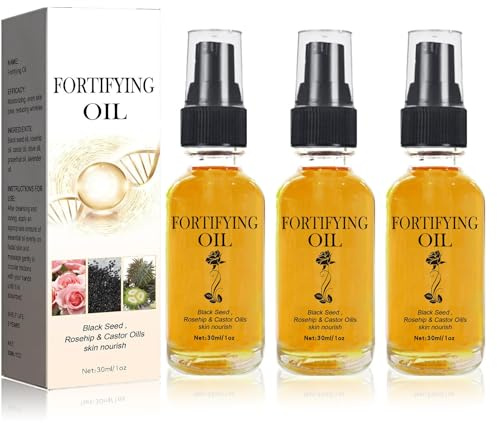 3 St Lilinas Ricinolja Svartfröolja Nyponolja Ansiktsserum, Lalenas Olja för Ansiktsricin Blackseed Nyponserum, Ekologisk Naturlig Ansiktsolja Anti-Aging Serum, Naturlig Hudvård